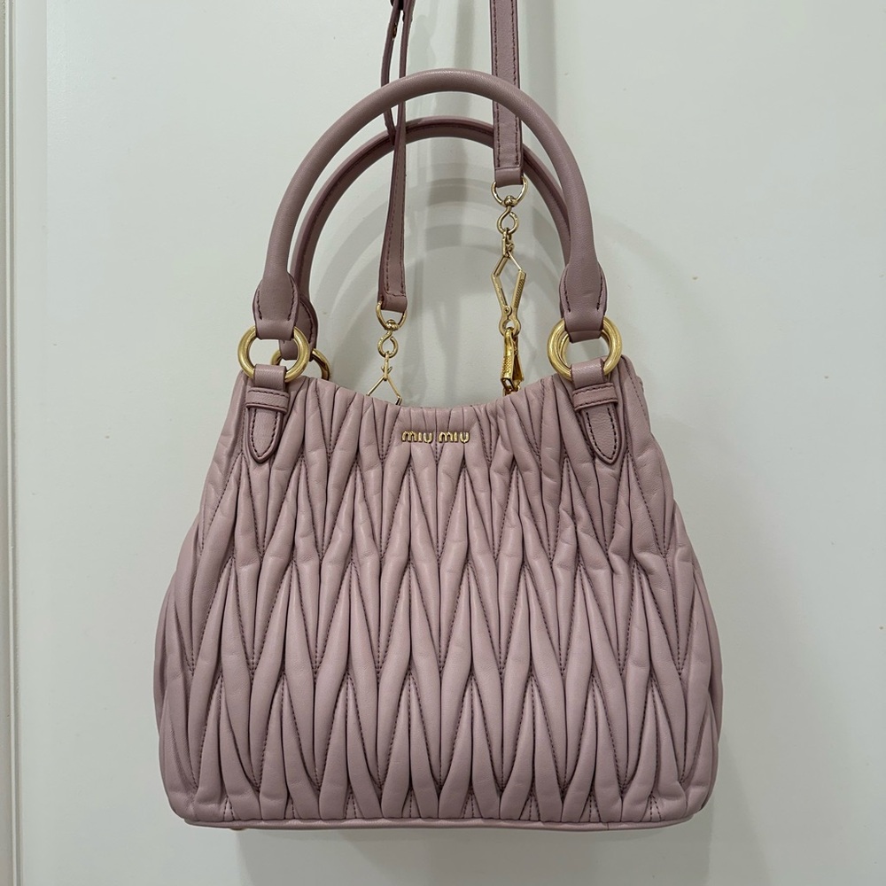 Brand new Miu Miu Matelasse leather bag with strap (Never used)